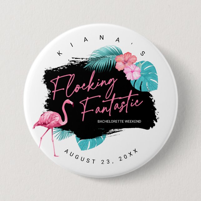 Junggesellinnen-Abschied Flocking Fantastic V2 ID9 Button (Vorderseite)
