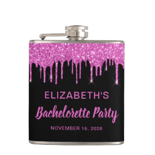 Junggesellinnen-Abschied in Rosa Glitter Personali Flachmann