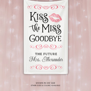 Junggesellinnen-Abschied Kuss die Miss auf Wieders Banner
