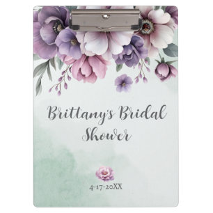 Junggesellinnen-Abschied Lavendel & Grün Floral Klemmbrett