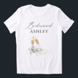 Junggesellinnen-Abschied mit Gold-Grün-Brautjungfe Tri-Blend Shirt<br><div class="desc">Elegantes,  träumerisches Grün und Champagnergläser Brautjungfer T-Shirt</div>