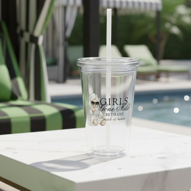 Junggesellinnen-Abschied mit Spa-Bär 'Girls Gone M Acryltrinkbecher (Not every bachelorette party needs to be wild—and that’s exactly the vibe of Girls Gone Mild!)