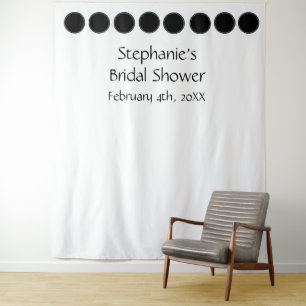Junggesellinnen-Abschied Monogramm Name Schwarz Pu Wandteppich