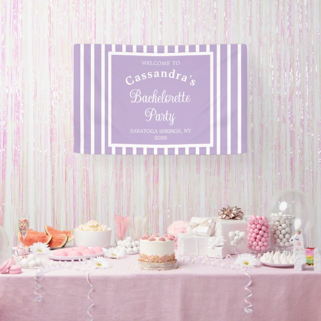 Junggesellinnen-Abschied Retro Modern Helllila Ele Banner (Party)