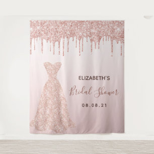 Junggesellinnen-Abschied rose-goldene Tropfen Wandteppich