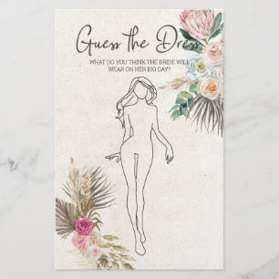 Junggesellinnen-Abschied-Spiel Boho Errate das Bra Flyer