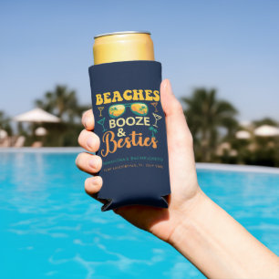 Junggesellinnen-Abschied Strand Alkohol Freundinne Selters Dosenkühler