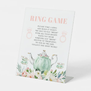 Junggesellinnen-Abschied Tee Party Ring Spiel Schi Sockelschild