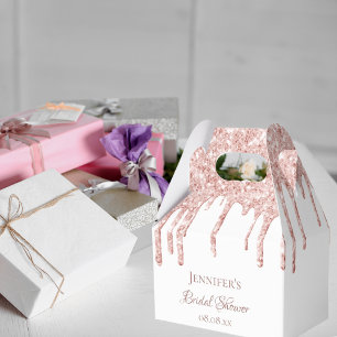 Junggesellinnen-Abschied weiß rose gold glitzertro Geschenkschachtel