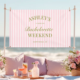 Junggesellinnen-Abschiedsbanner mit rosa Streifen Banner