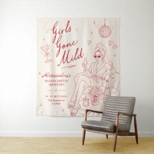 Junggesellinnen-Abschiedsparty-Banner 'Girls Gone Wandteppich