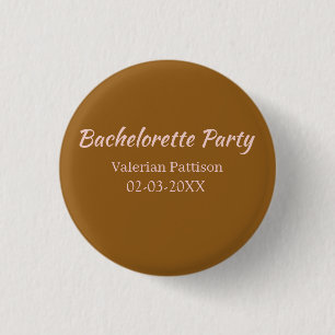 JUNGGESELLINNEN-ABSCHIEDSPARTY BRAUN ROSA NAME BRA BUTTON