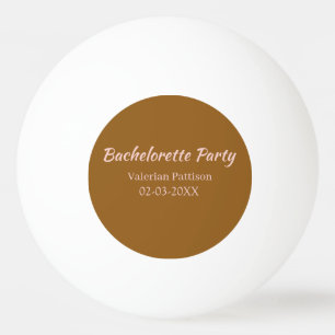 JUNGGESELLINNEN-ABSCHIEDSPARTY BRAUN ROSA NAME BRA TISCHTENNISBALL