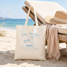 Junggesellinnen-Abschiedsparty Braut Blau Strand Tragetasche