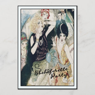 Junggesellinnen-Abschiedsparty Brautchaos Vintage  Einladung