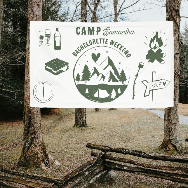 Junggesellinnen-Abschiedsparty Camping Bach Wochen Banner (Camp Bachelorette Party Camping Bach Weekend Banner)
