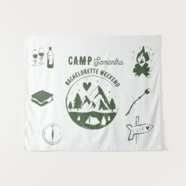 Junggesellinnen-Abschiedsparty Camping Bach-Wochen Wandteppich