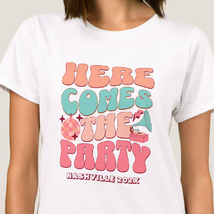 Junggesellinnen-Abschiedsparty Disco Groovy Retro T-Shirt