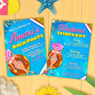 Junggesellinnen-Abschiedsparty-Einladung - Wochene Einladung