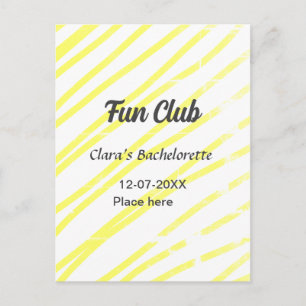 Junggesellinnen-Abschiedsparty gelbe Linien Hinter Postkarte