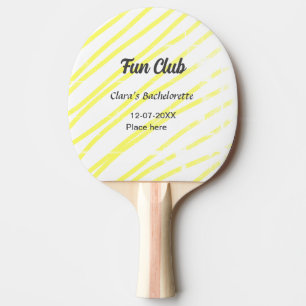 Junggesellinnen-Abschiedsparty gelbe Linien Hinter Tischtennis Schläger