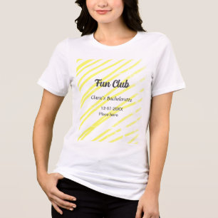 Junggesellinnen-Abschiedsparty gelbe Linien Hinter Tri-Blend Shirt