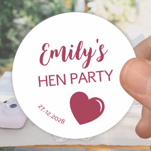 Junggesellinnen-Abschiedsparty im Burgunderrot Runder Aufkleber