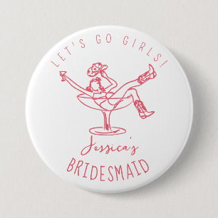 Junggesellinnen-Abschiedsparty Kritzeln Brautjungf Button