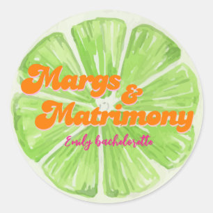 Junggesellinnen-Abschiedsparty Margs & Matrimony Runder Aufkleber