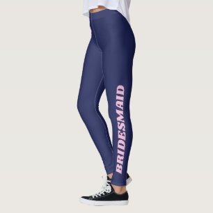 Junggesellinnen-Abschiedsparty mit blauem Schriftz Leggings
