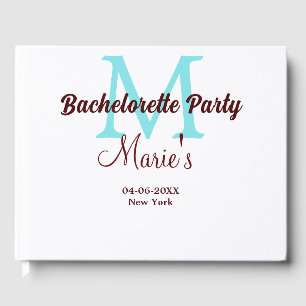 Junggesellinnen-Abschiedsparty-Monogramm mit Namen Gästebuch