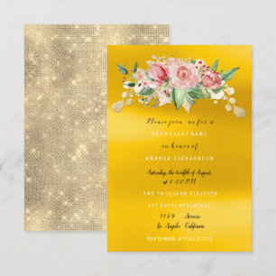 Junggesellinnen-Abschiedsparty Rosa gemalte Blumen Einladung