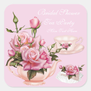 Junggesellinnen-Abschiedsparty Rosa Rosen Blumen T Quadratischer Aufkleber