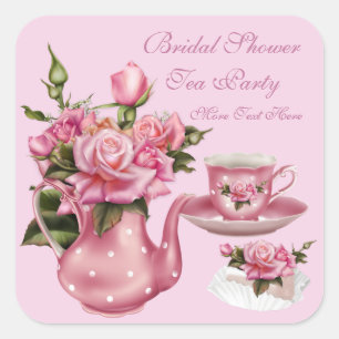 Junggesellinnen-Abschiedsparty Rosa Rosen Blumen T Quadratischer Aufkleber