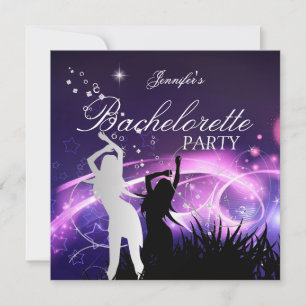 Junggesellinnen-Abschiedsparty Schwarz Lila Weiß S Einladung