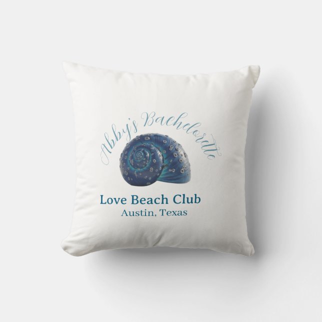 Junggesellinnen-Abschiedsparty Strandclub blaue Me Kissen (Vorderseite)