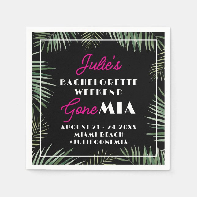 Junggesellinnen-Abschiedsparty-Wochenende-Cocktail Serviette (Vorderseite)