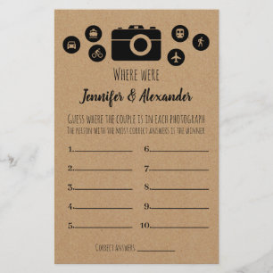 Junggesellinnen-Abschiedsspiel Wo waren sie Karte