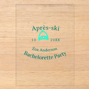Junggesellinnen-Abschiedstour turquoise Hut Name D Acryleinladungen