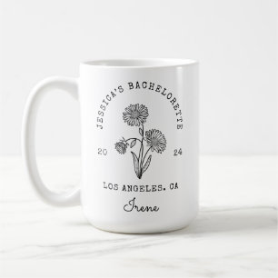 Junggesellinnen-September-Aster-Geburtsmonatsblume Kaffeetasse