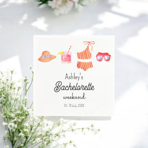 Junggesellinnen-Strand-Bikini-Wochenende-Papier-Se Serviette