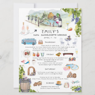 Junggesellinnen-Wochenend-Itinerary Napa-Weingut Einladung