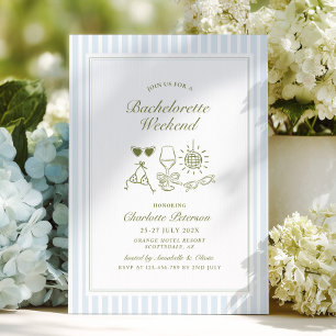 Junggesellinnen-Wochenende-Reiseplan Blue Beach Einladung