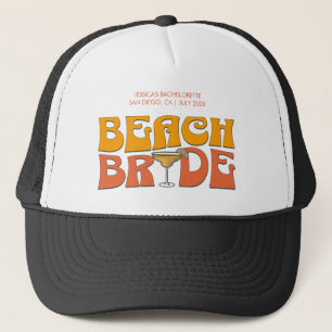 Junggesellinnenabschied am Strand Groovy Brautsträ Truckerkappe
