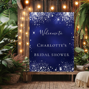 Junggesellinnenabschied blau silber glitzer funkel poster