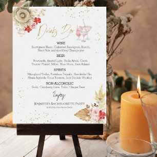 Junggesellinnenabschied Boho Cocktail Vergoldetes  Poster