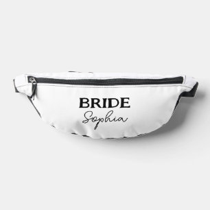 Junggesellinnenabschied Braut Name Schwarz & Weiß Bauchtasche