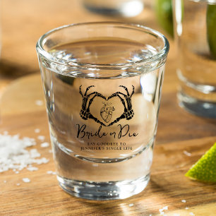 Junggesellinnenabschied Bride or Die Gothic Heart Schnapsglas
