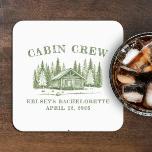 Junggesellinnenabschied Cabin Crew Green Camp Rechteckiger Pappuntersetzer