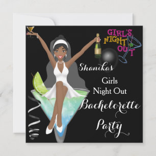 Junggesellinnenabschied-Cocktails für Afroamerikan Einladung